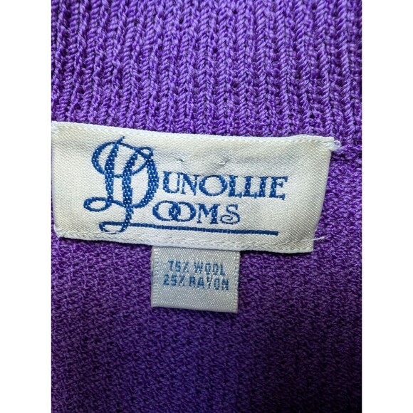 Vintage Purple Wool Sweater Jacket By Donollie Looms - Picture 2 of 10